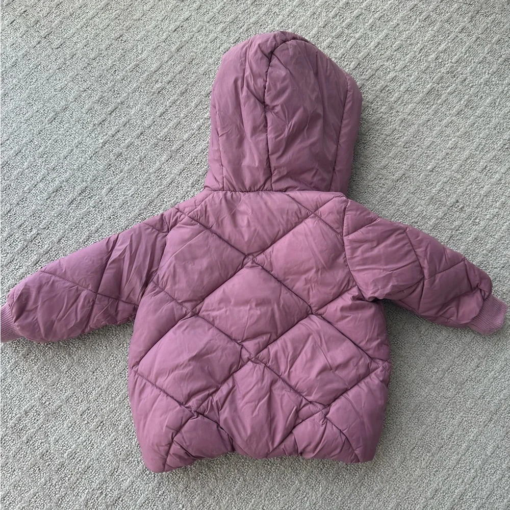 Zara purple puffer toddler jacket 12-18 months